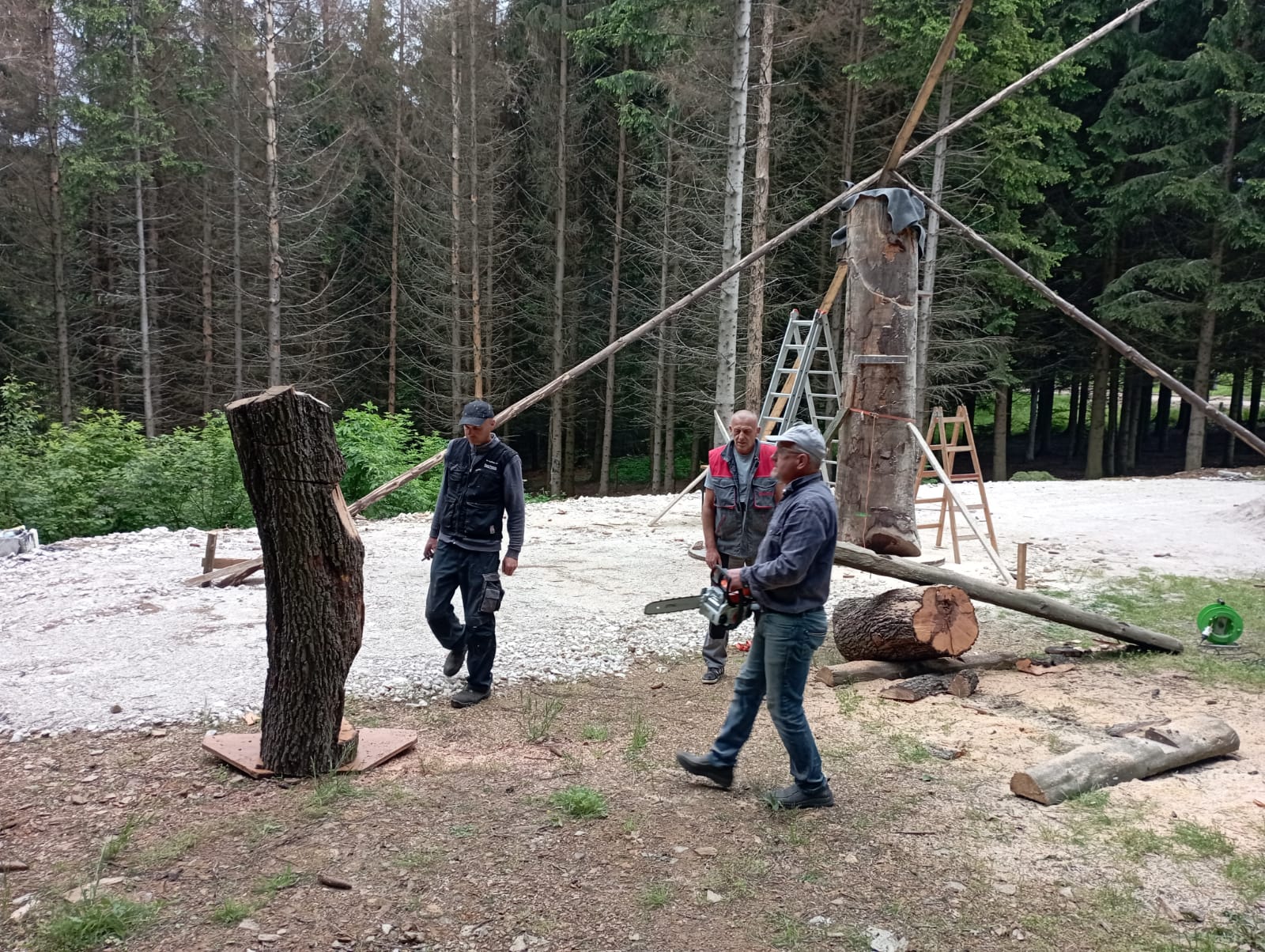 Bučićka ravan: Započela izrada drvene skulpture svetog Bernarda od Aoste
